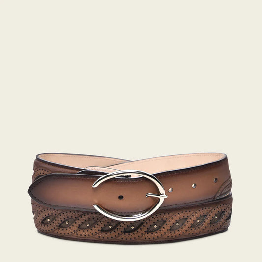 Cuadra Ladies Maple Laser & Studs Belt