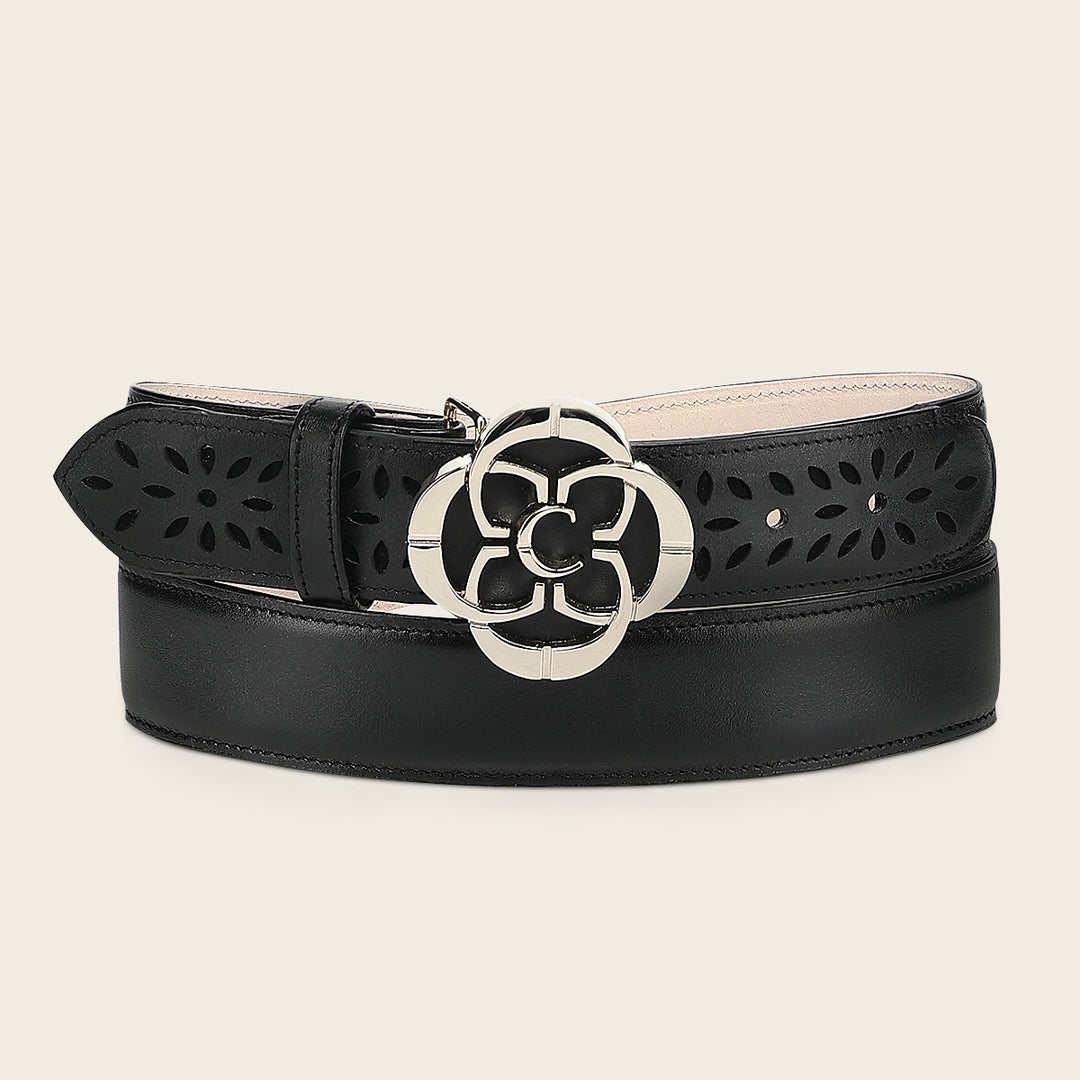 Cuadra Women's Black Belt In Genuine Bovine Leather