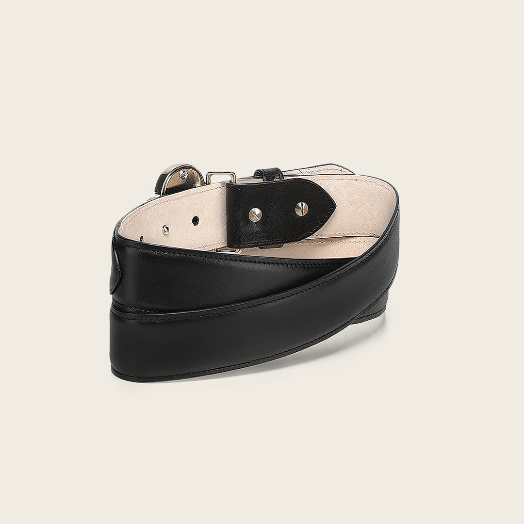 Cuadra Women's Black Belt In Genuine Bovine Leather