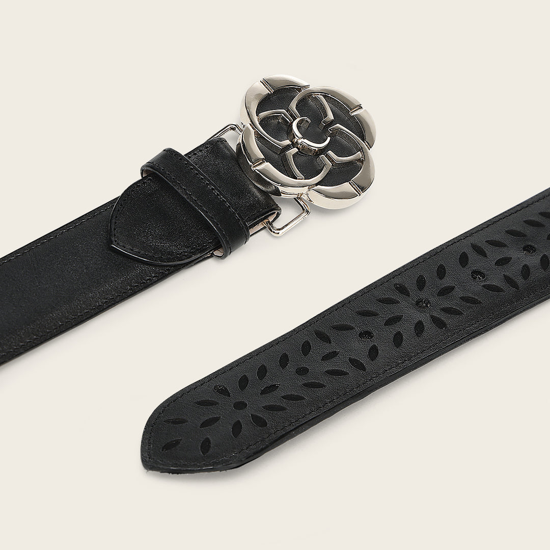 Cuadra Women's Black Belt In Genuine Bovine Leather