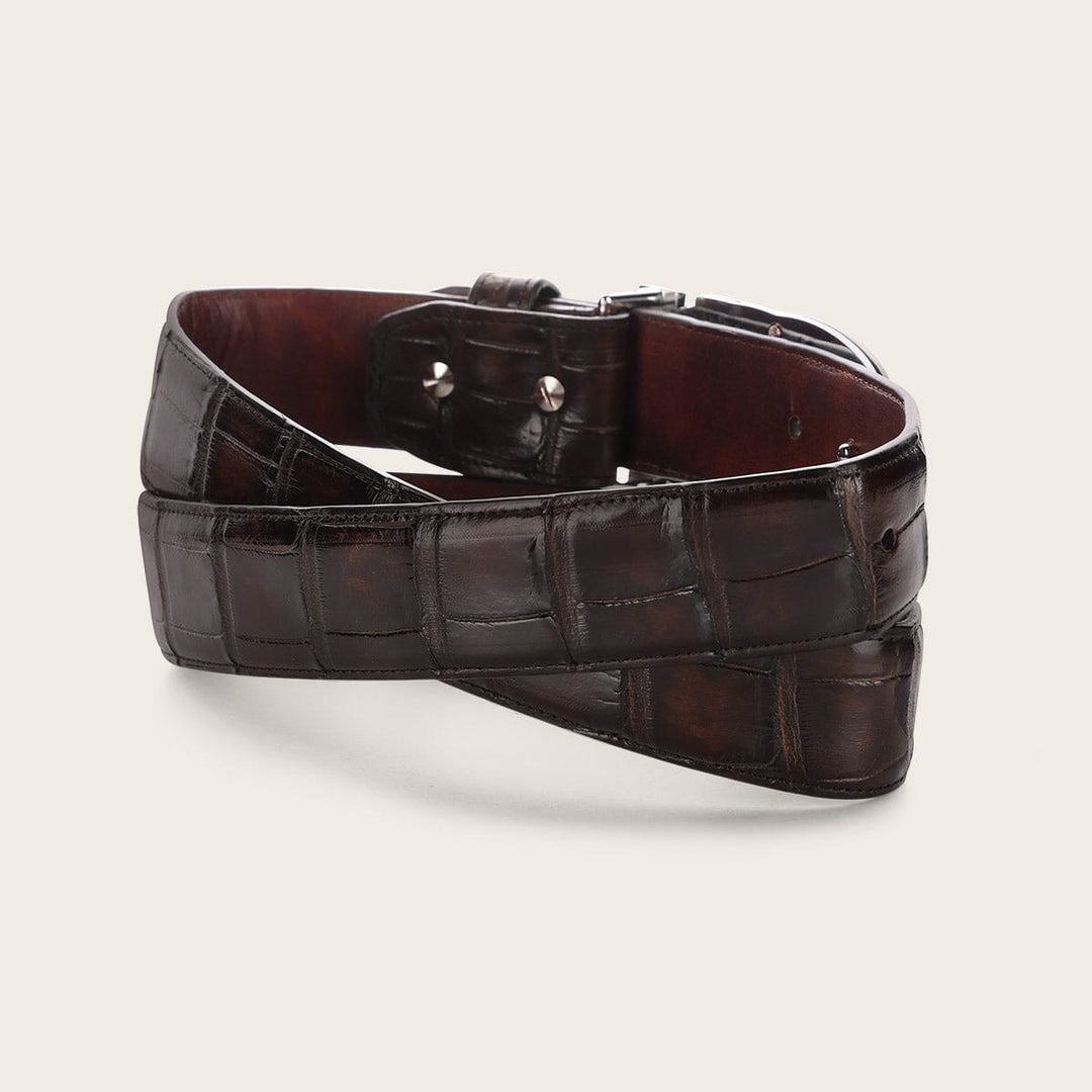 Cuadra Mens Luxo Moka Alligator  Exotic Belt