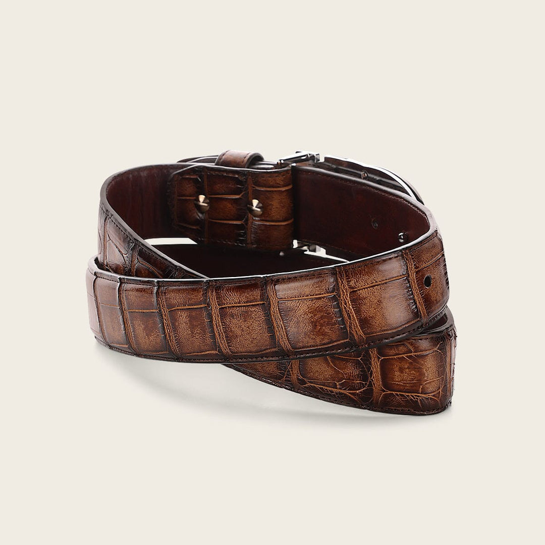 Cuadra Mens Honey Alligator  Exotic Belt