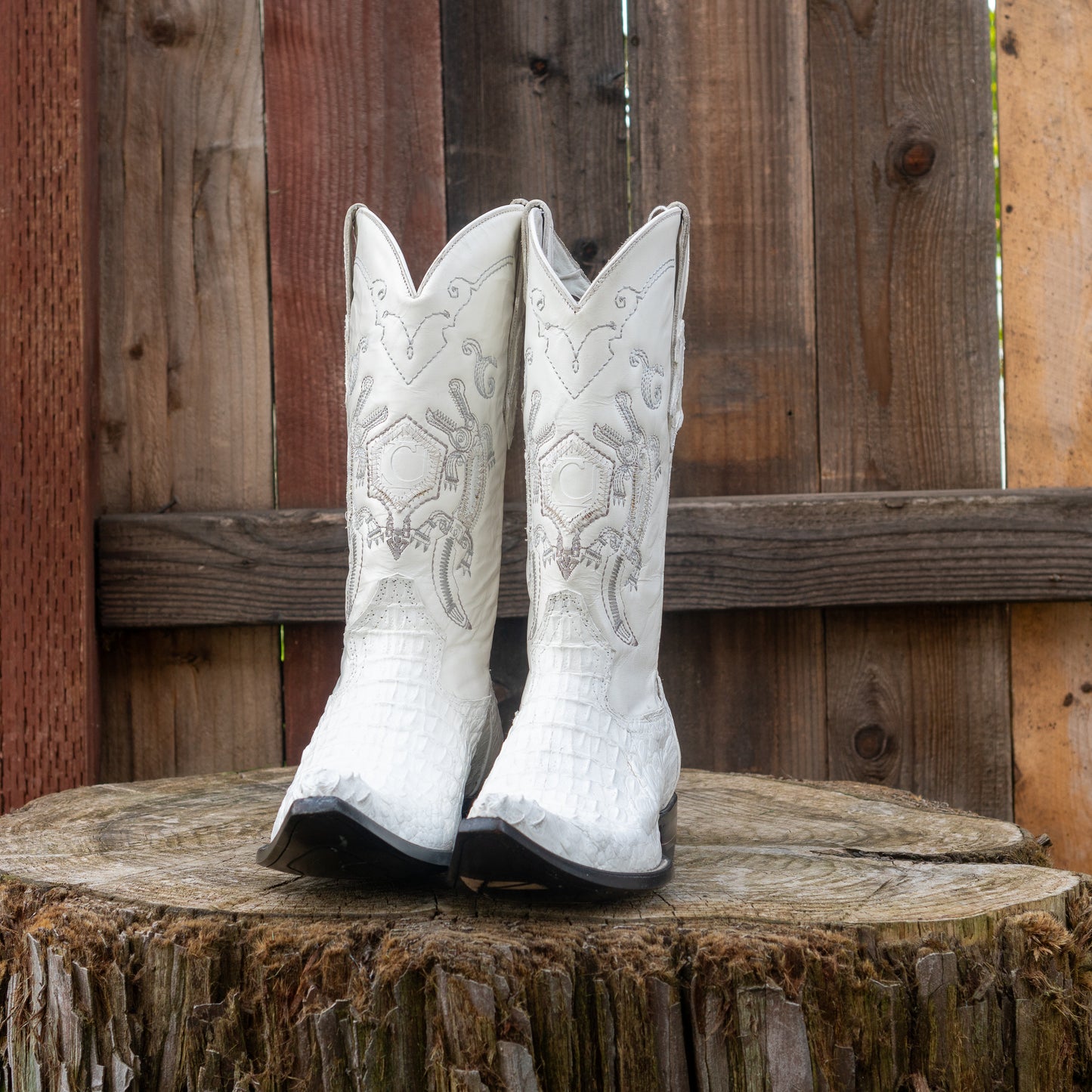 Cuadra Men's Fuscus Lomo Belly Cowboy Boots in White