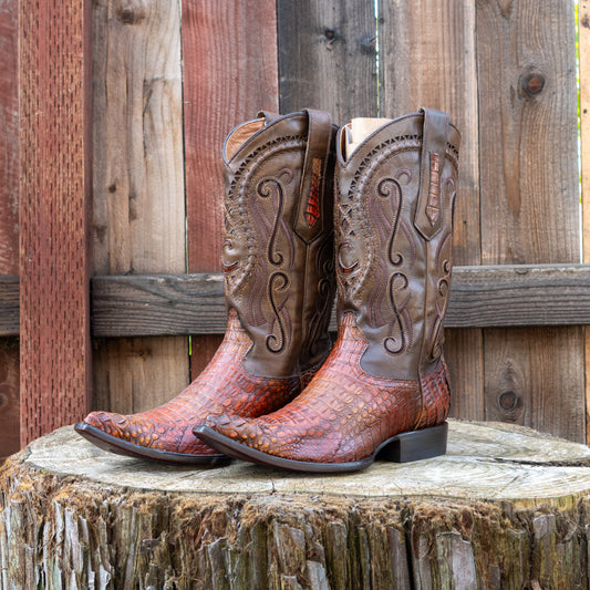 Cuadra Men's Fuscus Lomo Belly Cowboy Boots in Barcena Nogal