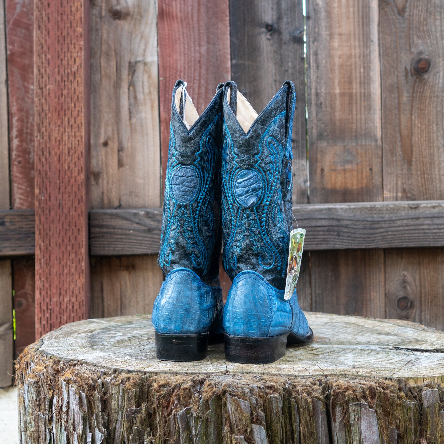 Cuadra Men's Fuscus Belly Cowboy Boots in Blue Jeans