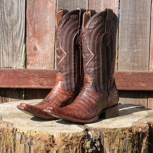 Cuadra Men's Fuscus Belly Narrow Square Cowboy Boots in Lumber Bone