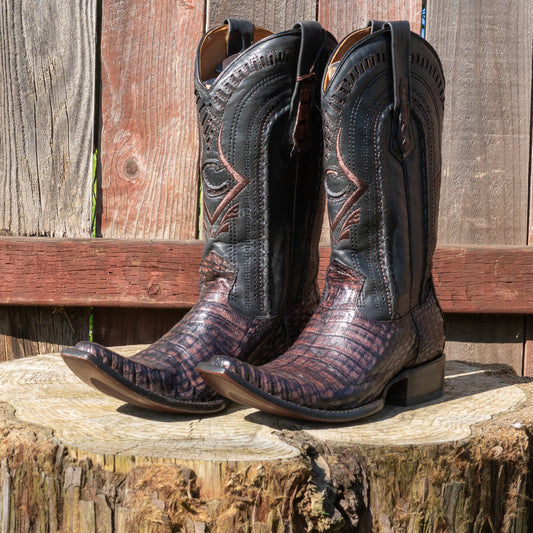 Cuadra Men's Fuscus Belly Narrow Square Cowboy Boots in Lumber Mocha