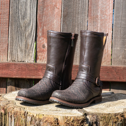 Cuadra Men's Fusion Black Shark Laser Round Toe Boots