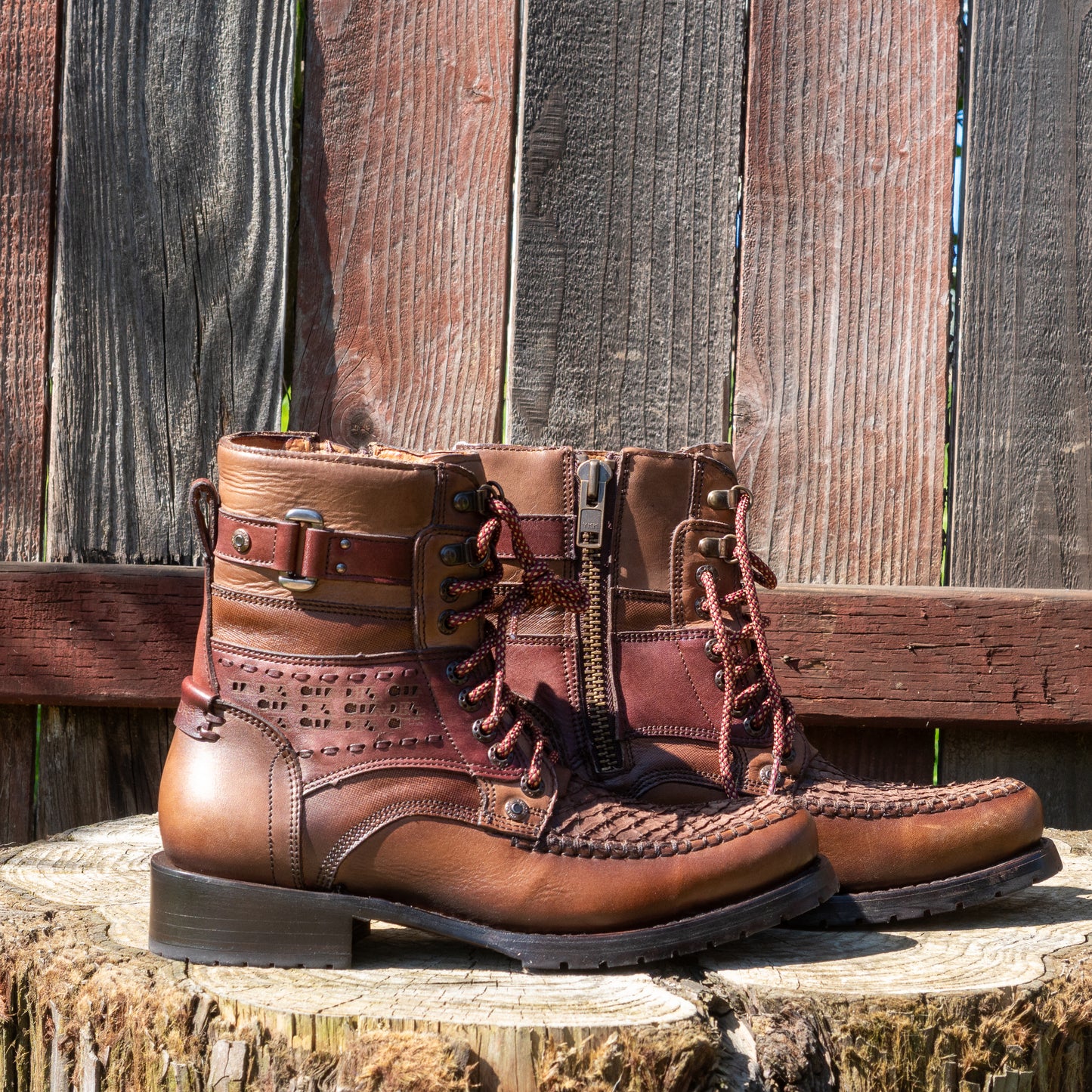 Cuadra Men's Brown Fish Round Toe Boots