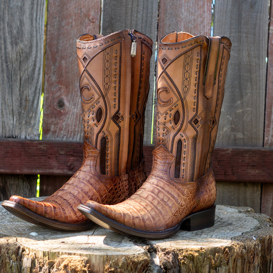 Cuadra Men's Fuscus Belly Narrow Square Cowboy Boots in Biza Arena