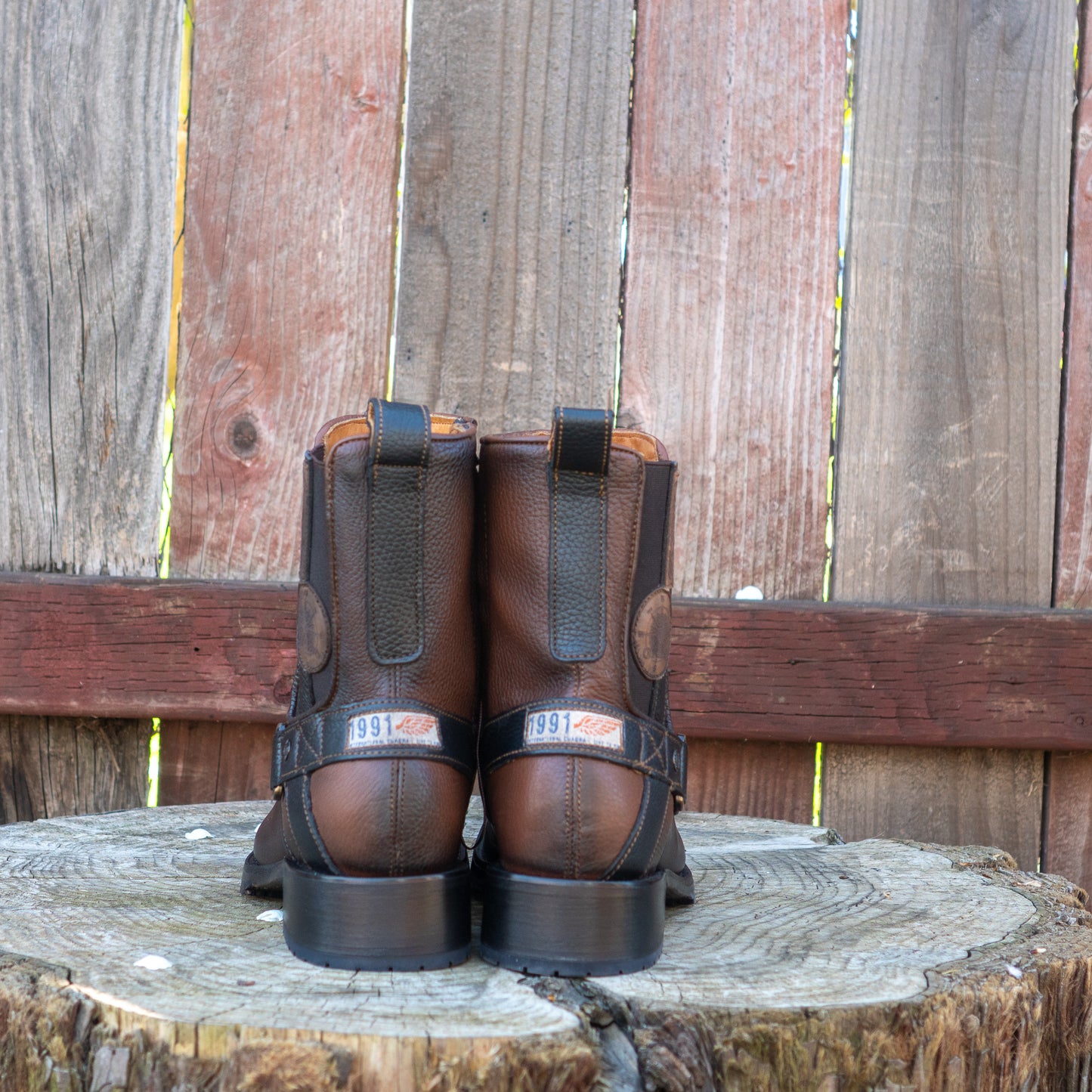 Cuadra Men's Brown Laser Patch Round Toe Urban Western Style Boots