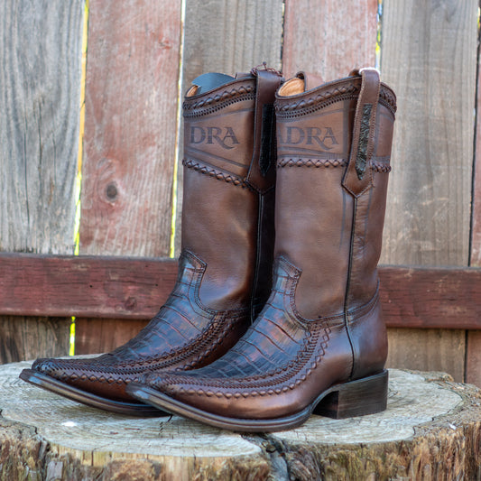 Cuadra Men's Fuscus Belly Narrow Square Cowboy Boots in Brown