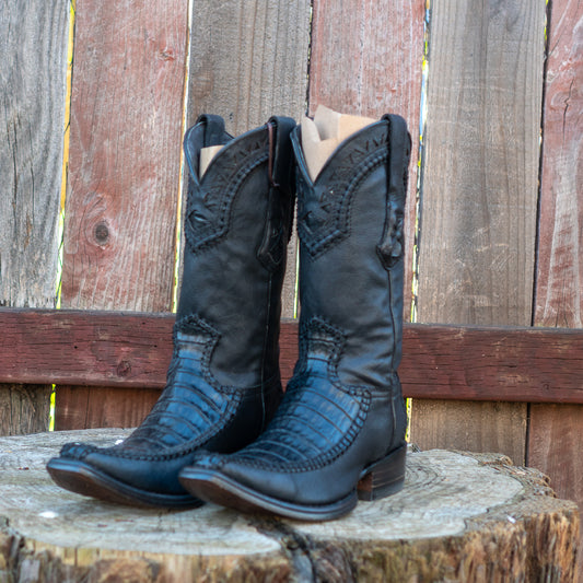 Cuadra Men's Fuscus Belly Narrow Square Cowboy Boots in Black