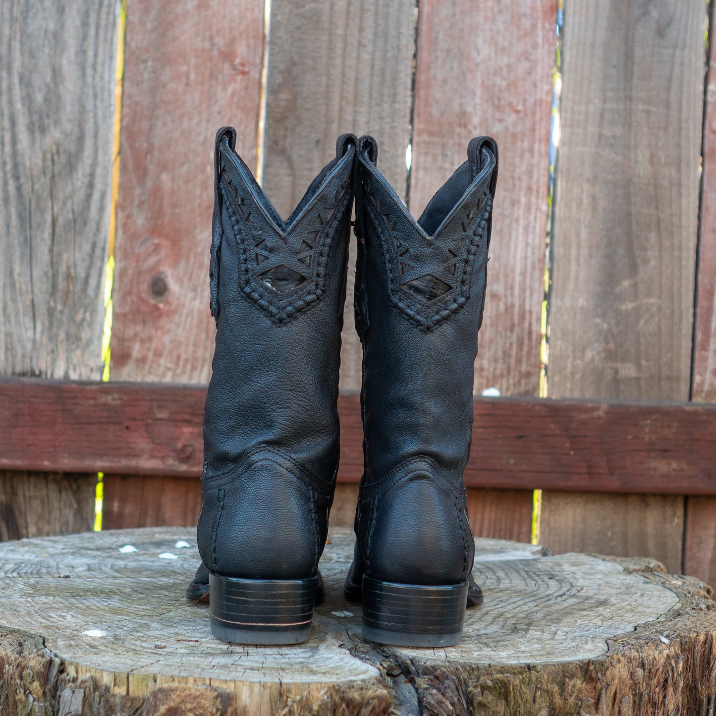Cuadra Men's Fuscus Belly Narrow Square Cowboy Boots in Black