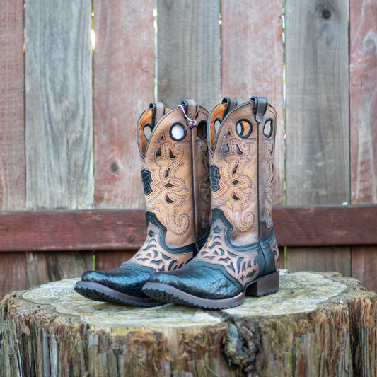 Cuadra Men's Fuscus Belly Cowboy Boots in Black