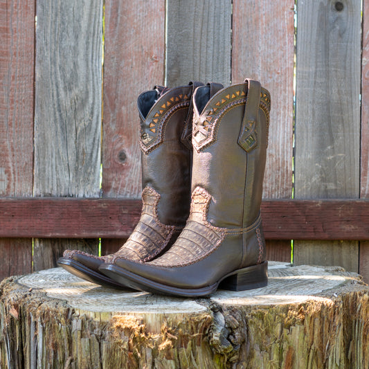 Cuadra Men's Fuscus Belly Narrow Square Cowboy Boots in Stone Arena