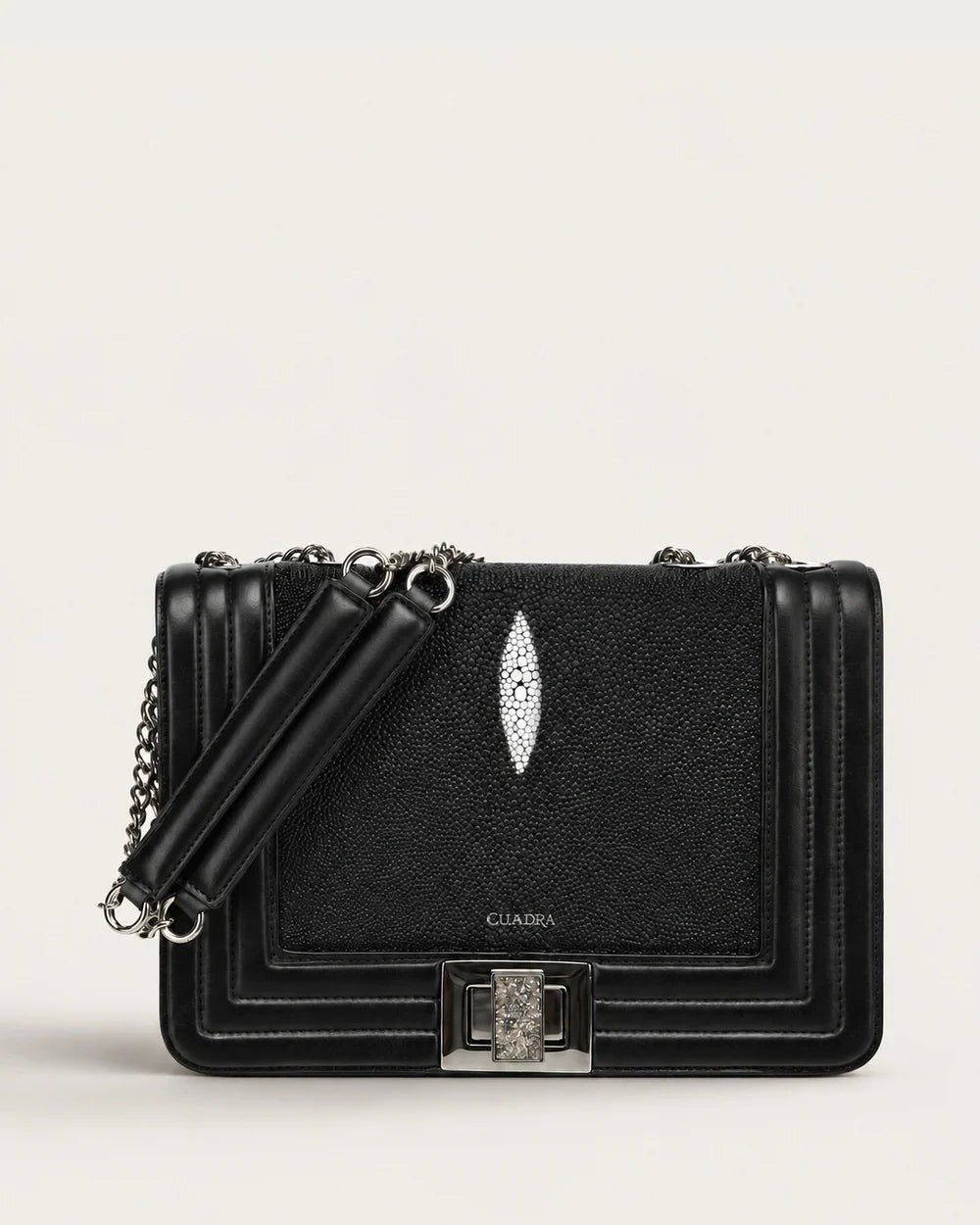 Cuadra Women's Black Bag Genuine Stingray Leather DU848