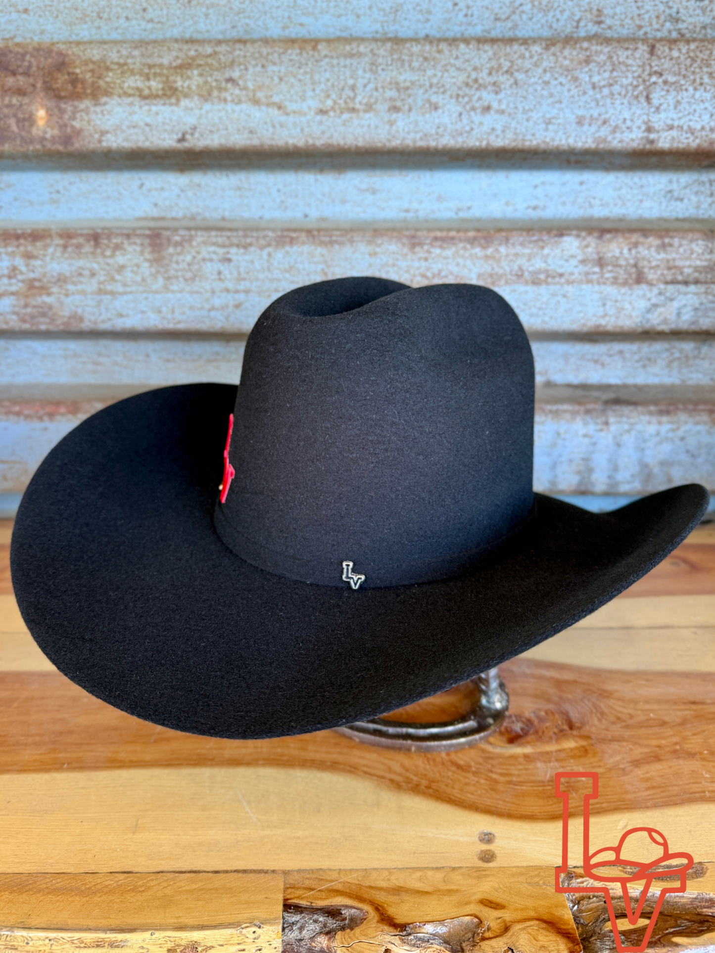 Los Vaqueros Wool Felt Hat Open Regular Crown Black