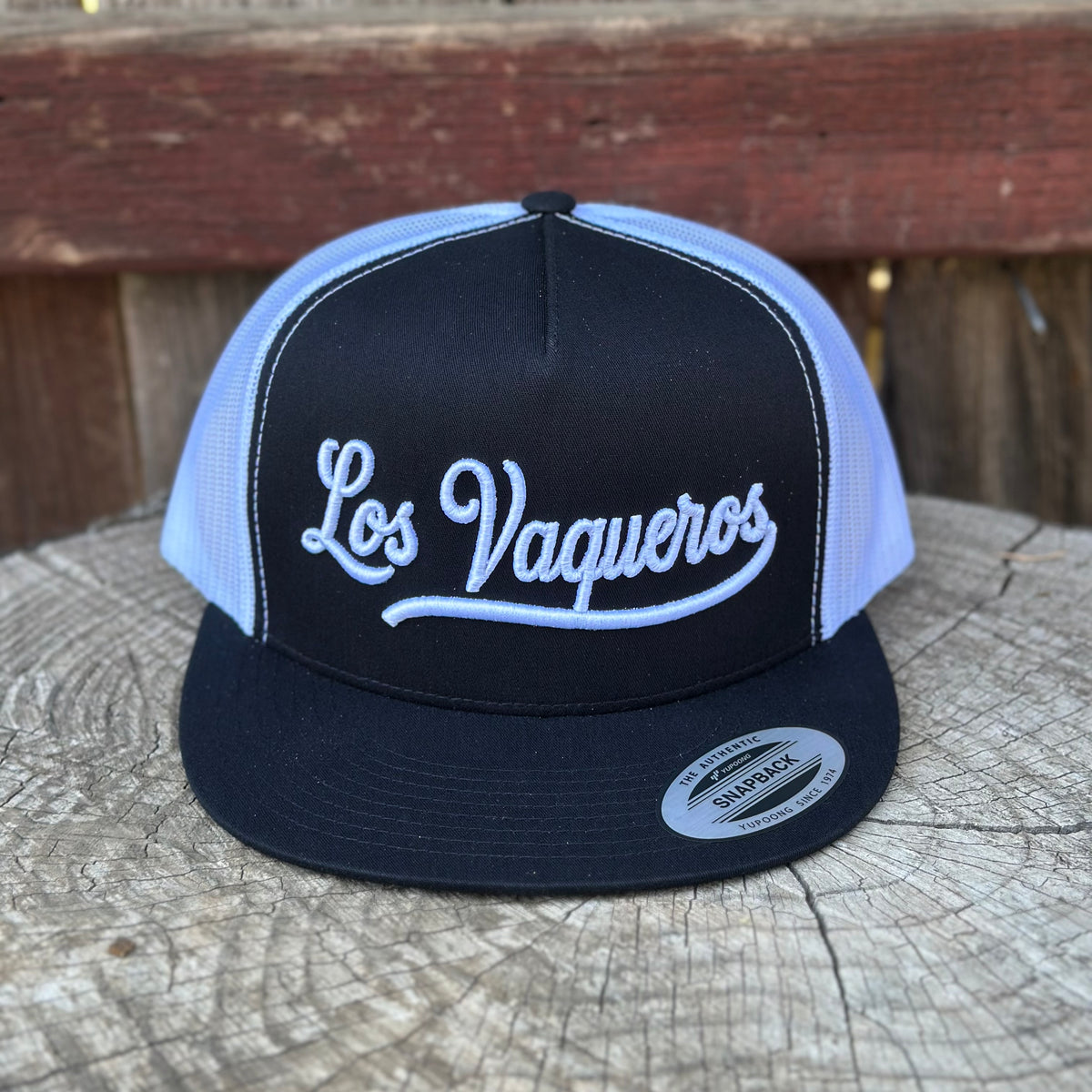 Los Vaqueros LV Signature Snapback Flat Brim Black/White