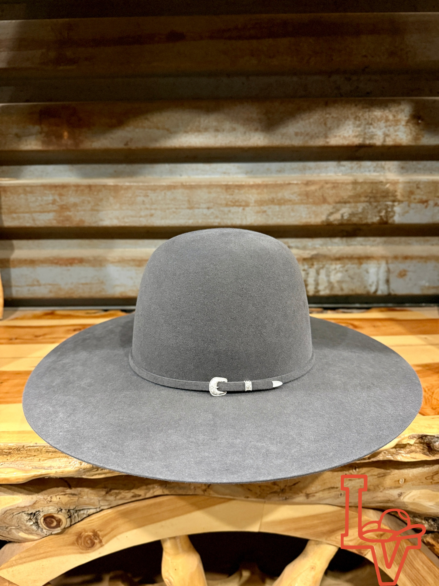 Tacchino 10X Beaver Fur Felt Hat 6" Regular Crown 4.25" Brim Steel Grey