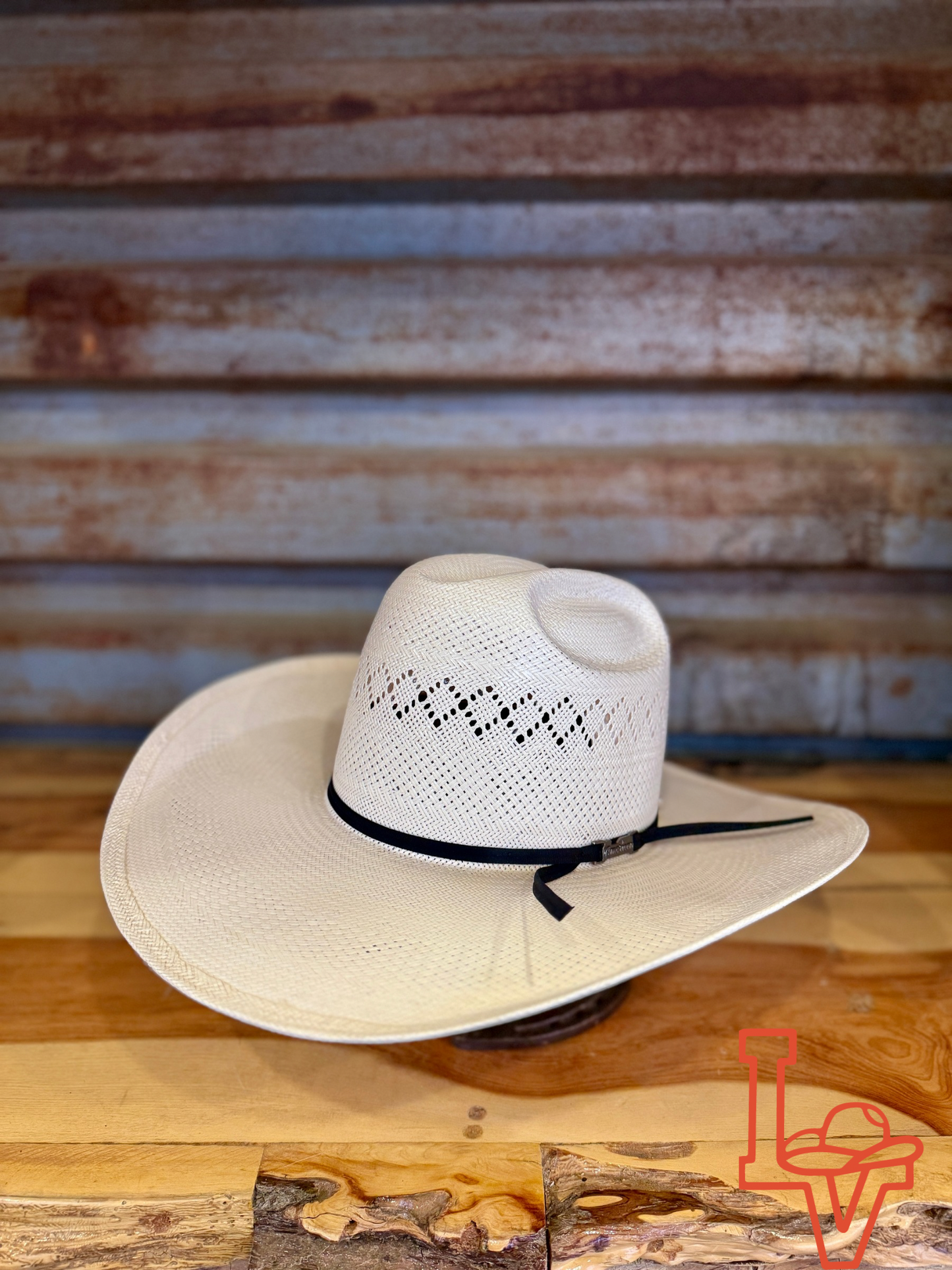 American Hat Company Straw Hat Regular Crown Diamond White
