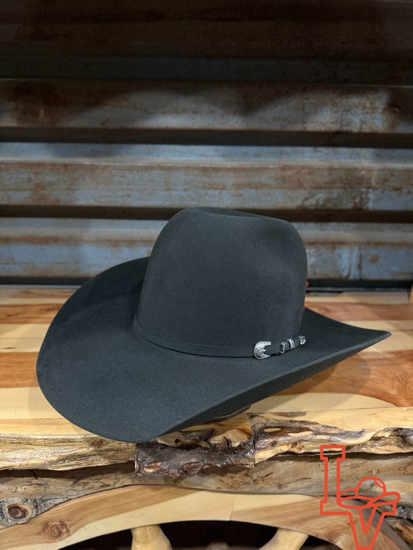 Resistol 30x Black Hills Cowboy Hat Fur Felt Hat Regular Crown Gunmetal