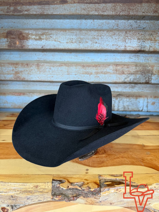 Resistol 7x Chute 5 Cowboy Fur Felt Hat Regular Crown Black