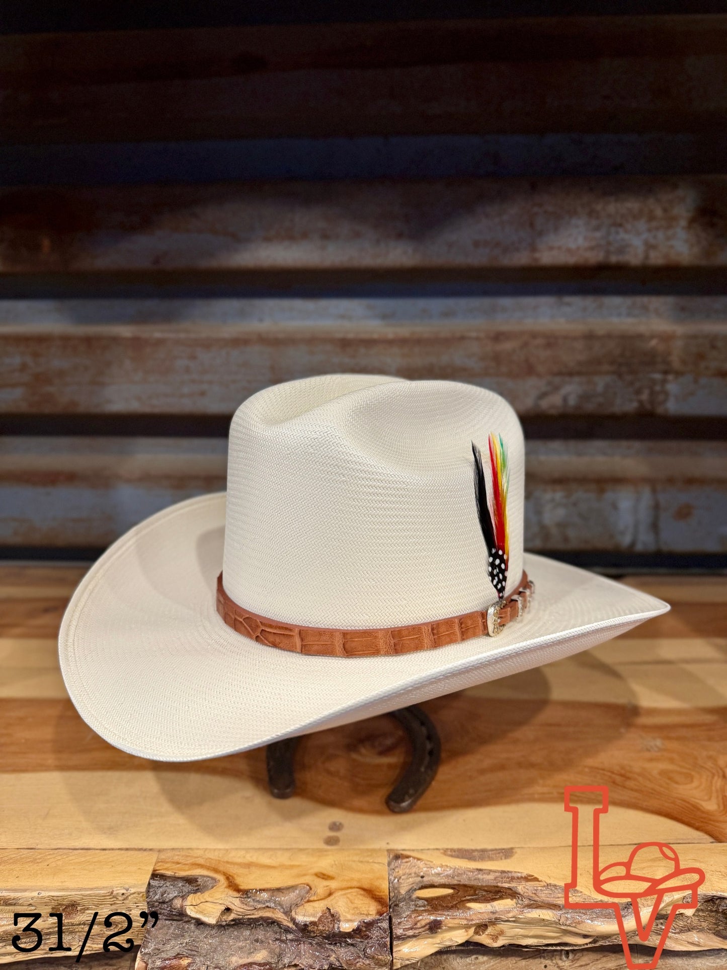 Stetson El Jefe 5000x Cognac Straw Cowboy Hat Regular Crown Natural