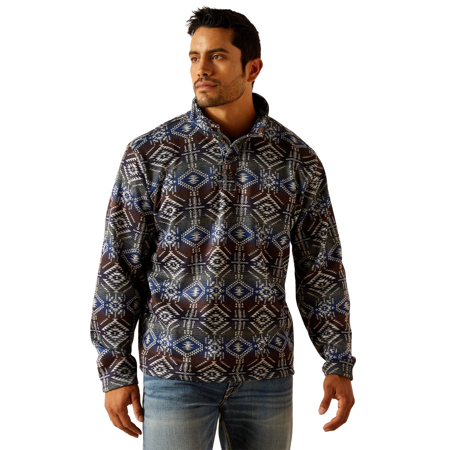 Ariat Men's Wesley Sweater Jetty Gray Serape Print
