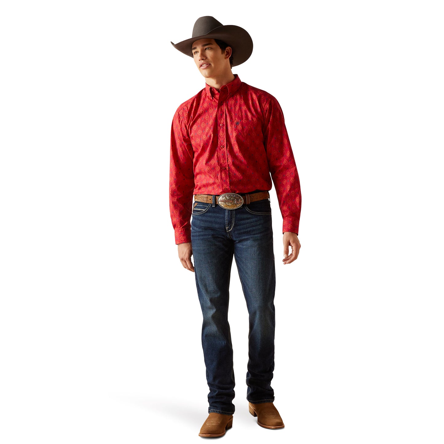 Ariat Men's Parsons Classic Fit Shirt Weg Red