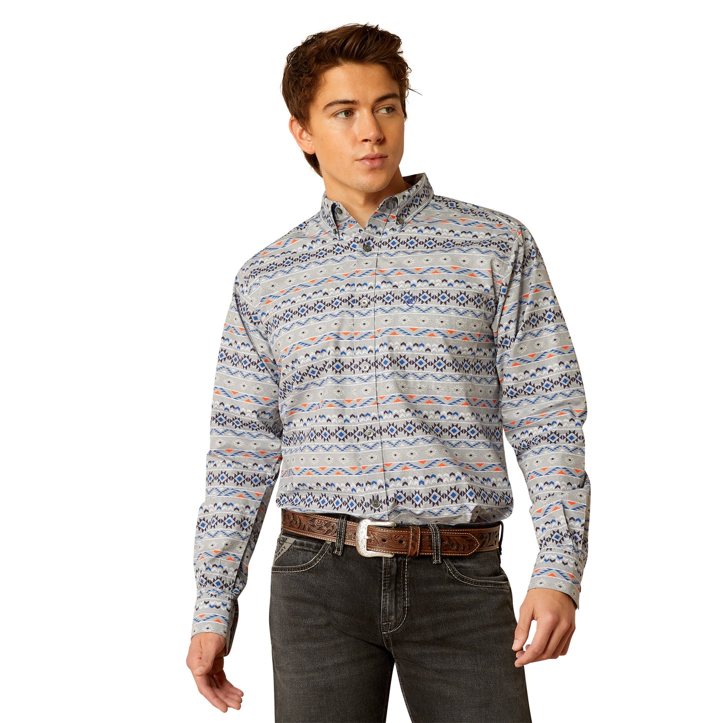 Ariat Men's Richie Fitted Shirt Grey