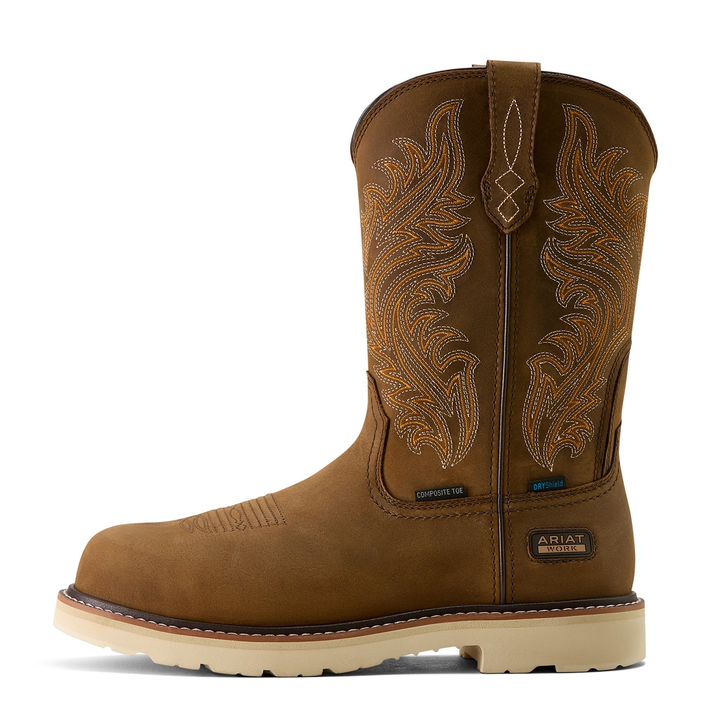 Ariat Men's Activator Argo Waterproof Round Toe Composite Toe Work Boot Distressed Brown