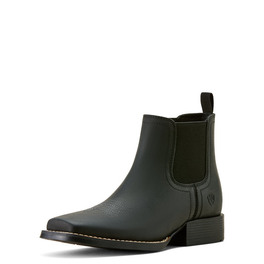 Ariat Youth Booker Chelsea Wide Square Toe Western Boot Tricorn Black