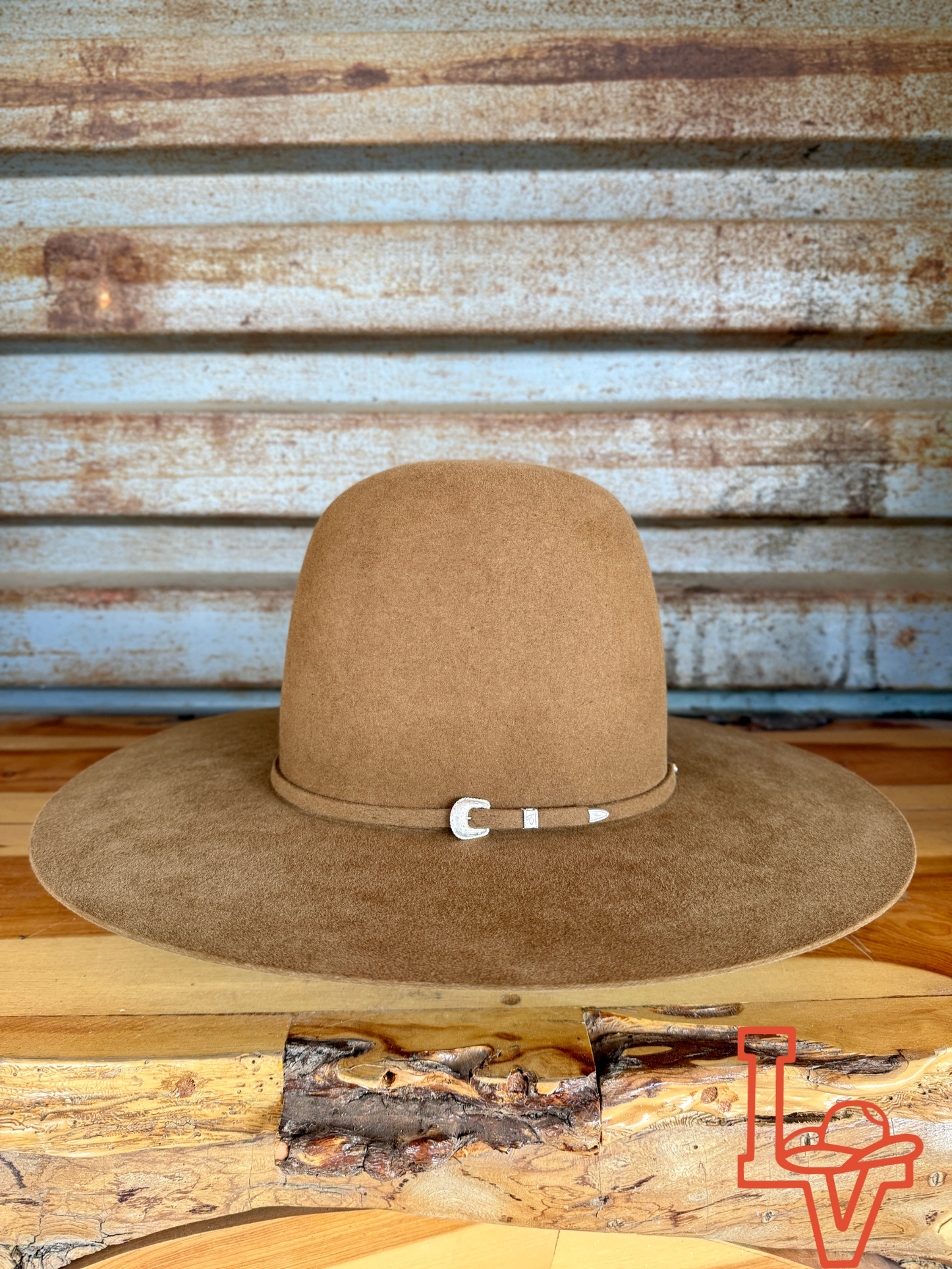 Tacchino 10X Beaver Fur Felt Hat 7" Tall Crown 4.25" Brim Whisky
