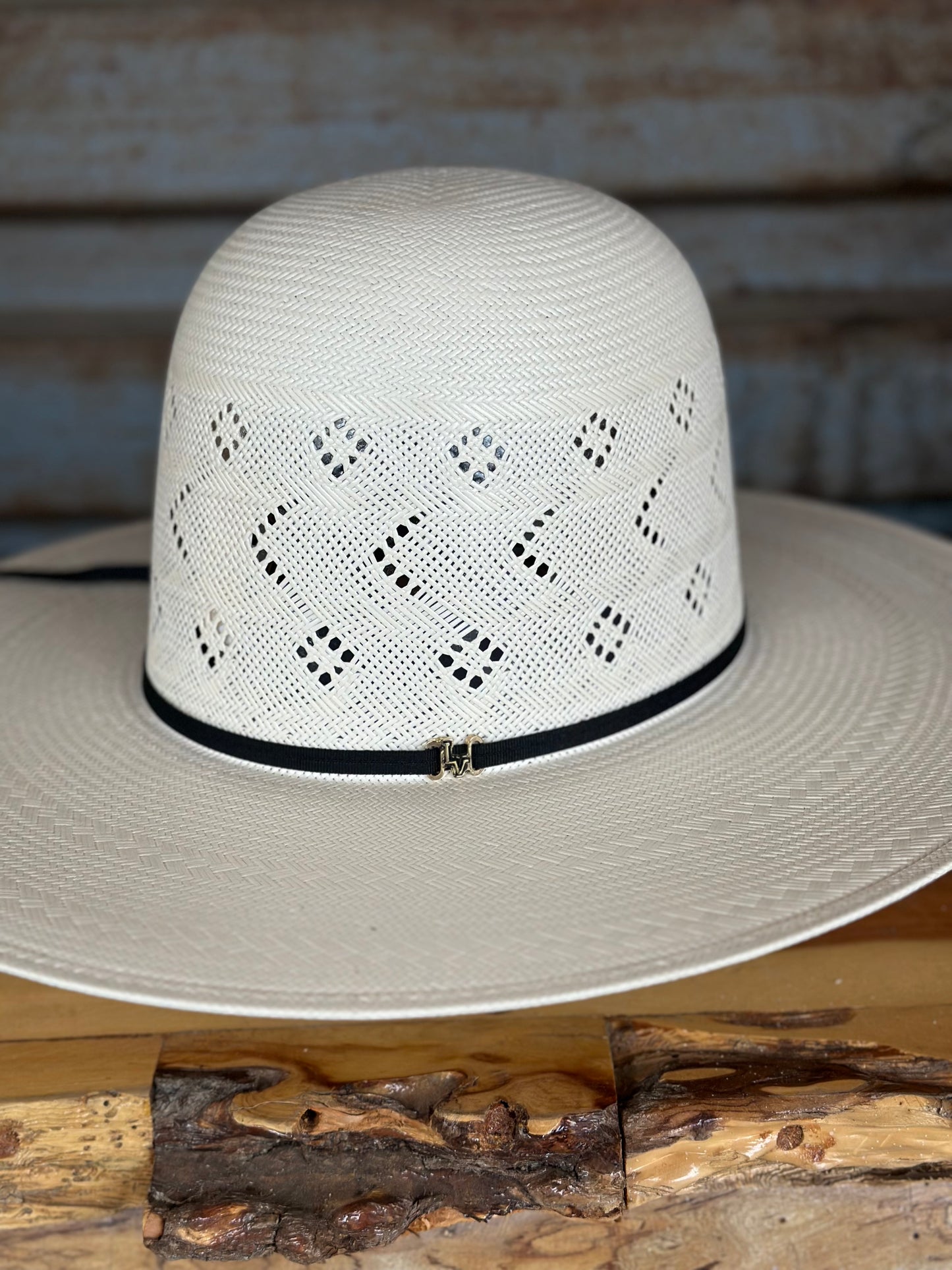 Los Vaqueros Straw Hat Regular Crown Boomerang White