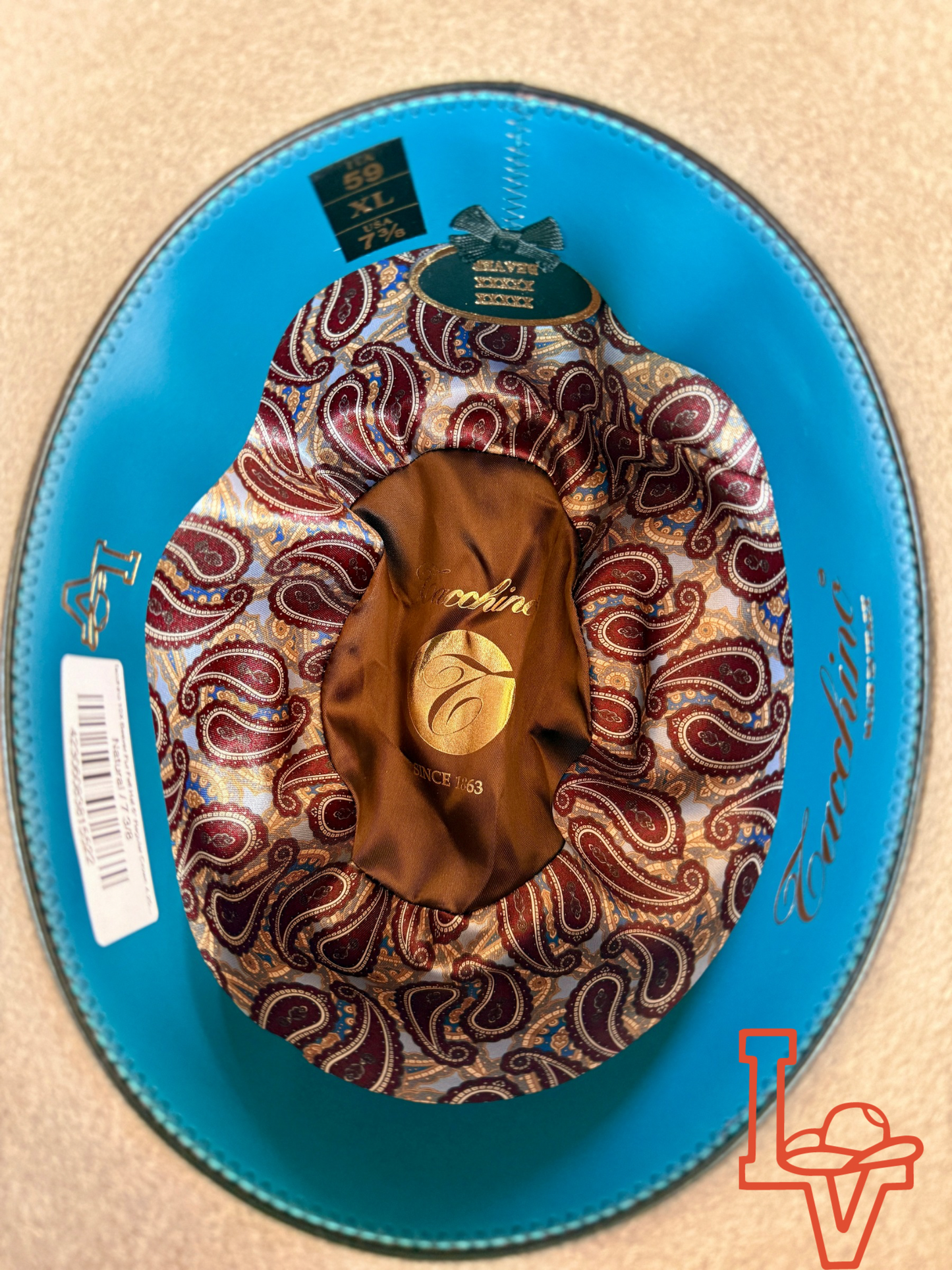 Tacchino 10X Beaver Fur Felt Hat 6" Regular Crown 4.5" Brim Natural