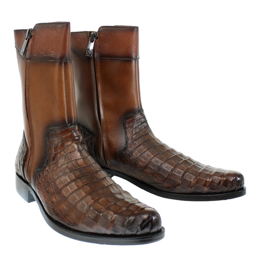 Cuadra Men's Honey Cocodrile/Cowhide Zipper Boot FC958
