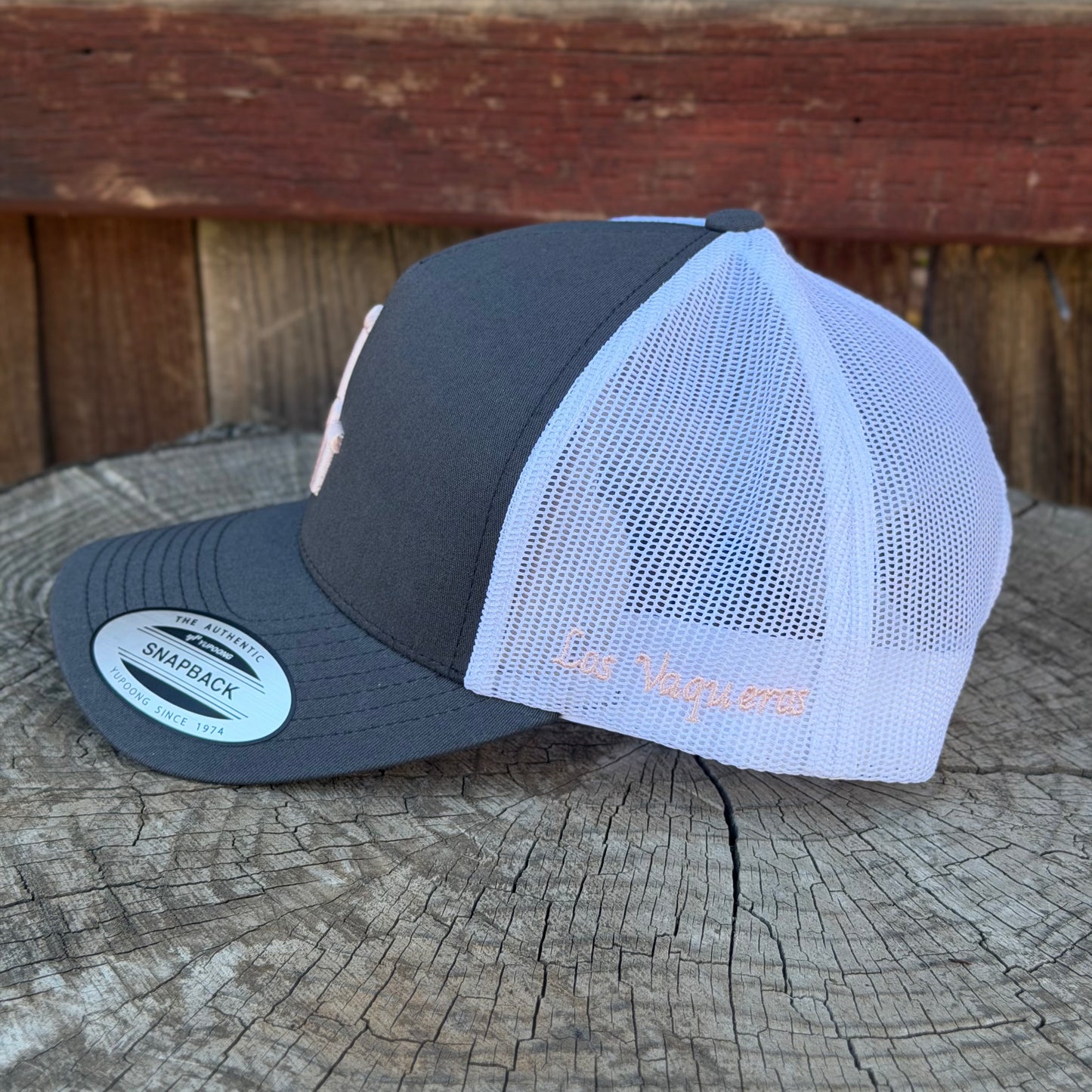 Los Vaqueros LV Logo Curved Brim Snapback Grey/White