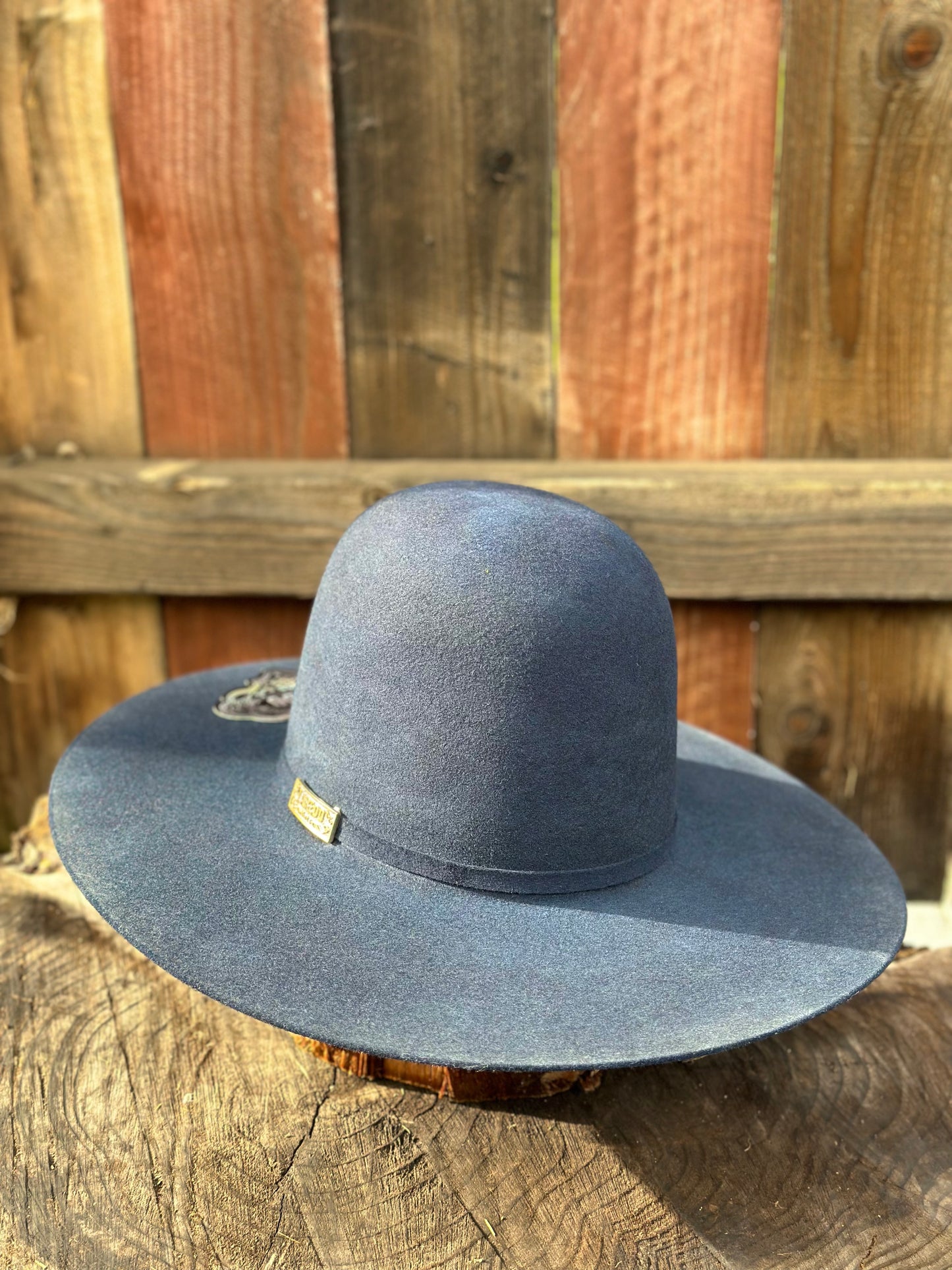 Laredo Wool Felt Hat Open Regular Crown Navy Blue