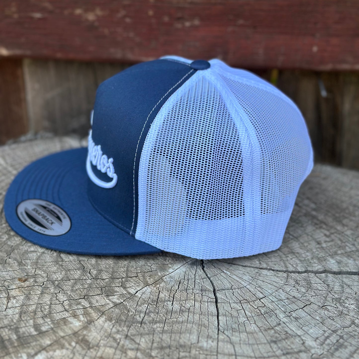Los Vaqueros LV Signature Snapback Flat Brim Navy/White
