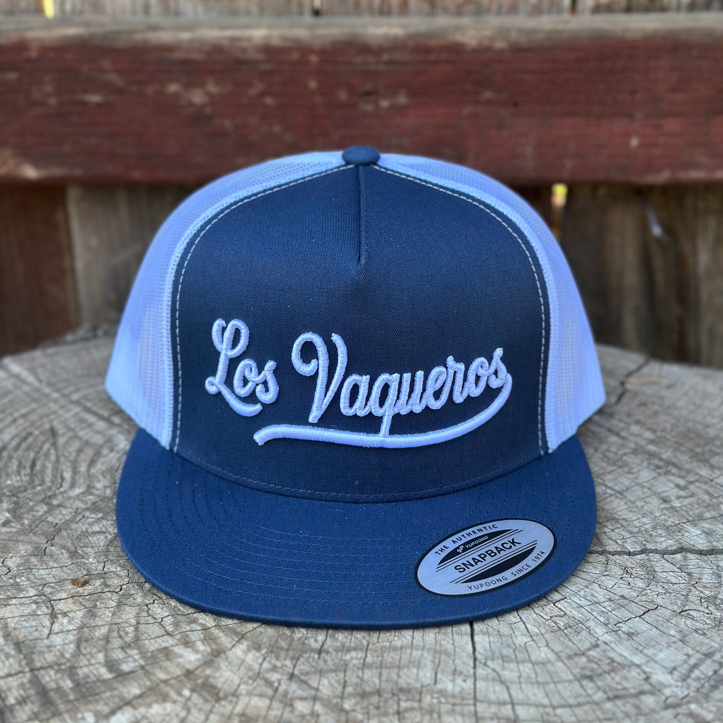 Los Vaqueros LV Signature Snapback Flat Brim Navy/White
