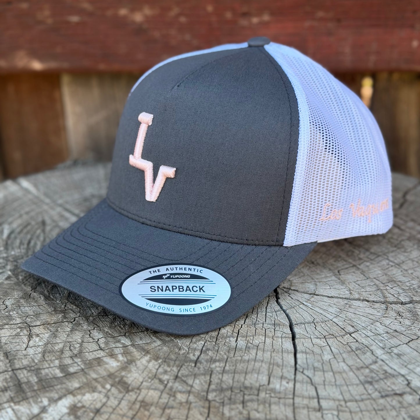 Los Vaqueros LV Logo Curved Brim Snapback Grey/White