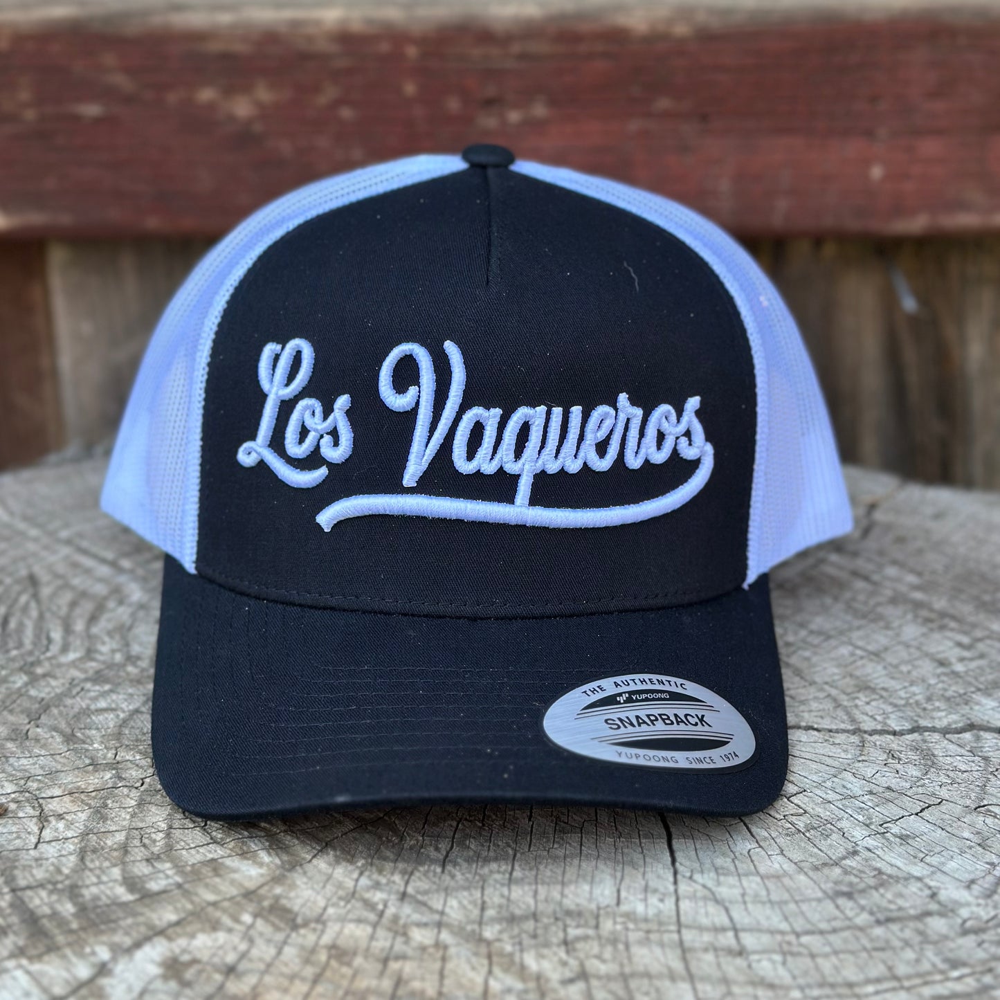 Los Vaqueros LV Signature Snapback Curved Brim Black/White