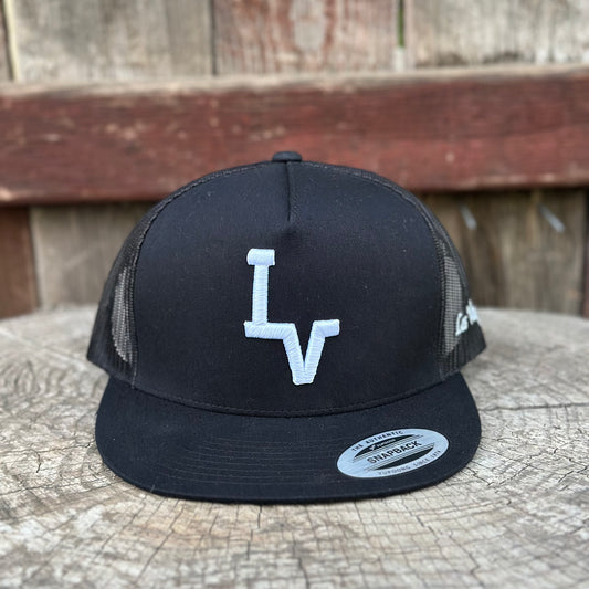 Los Vaqueros LV Logo Flat Brim Snapback Black