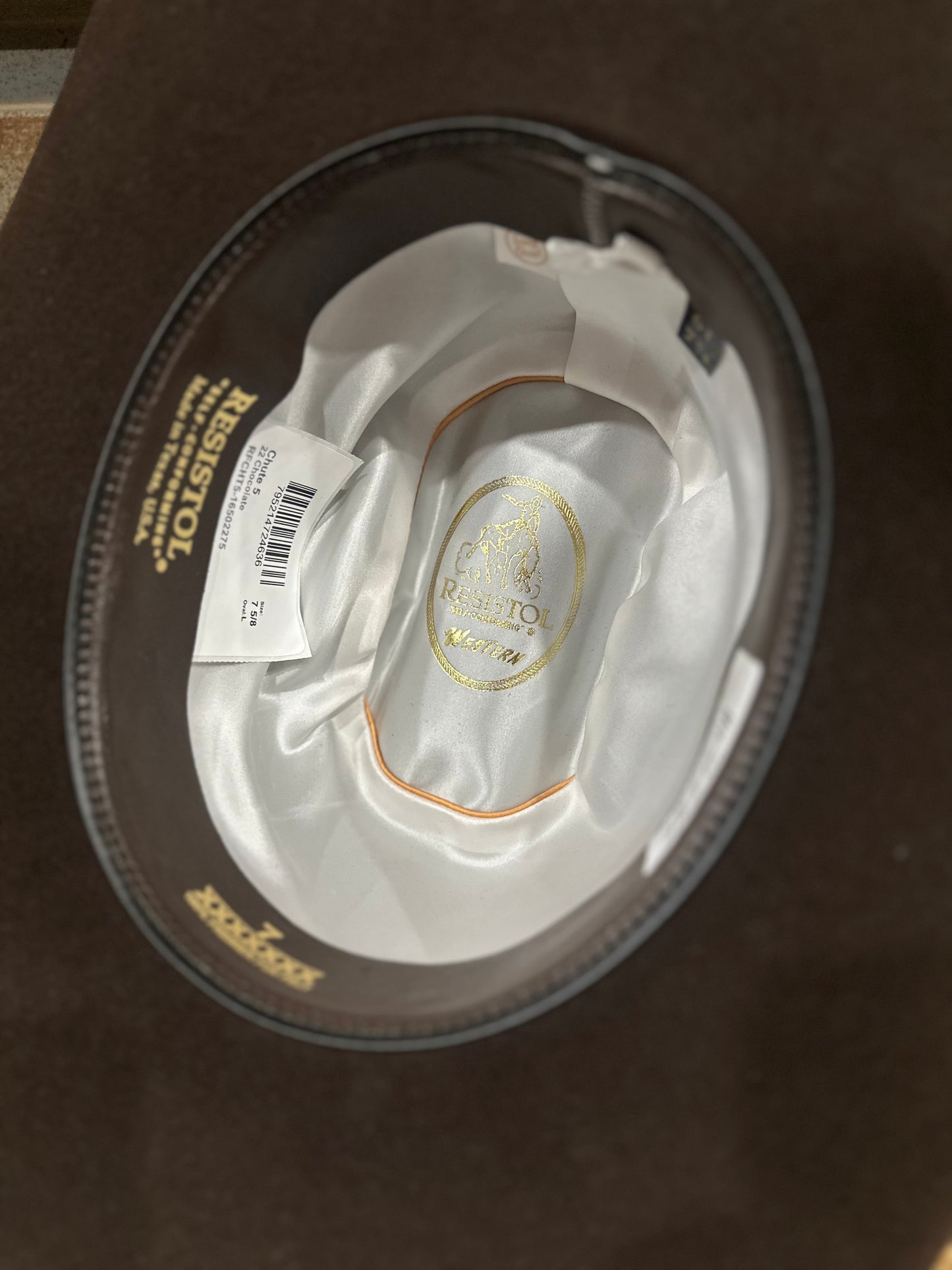 Resistol 7x Chute 5 Cowboy Hat Fur Felt Hat Regular Crown Chocolate