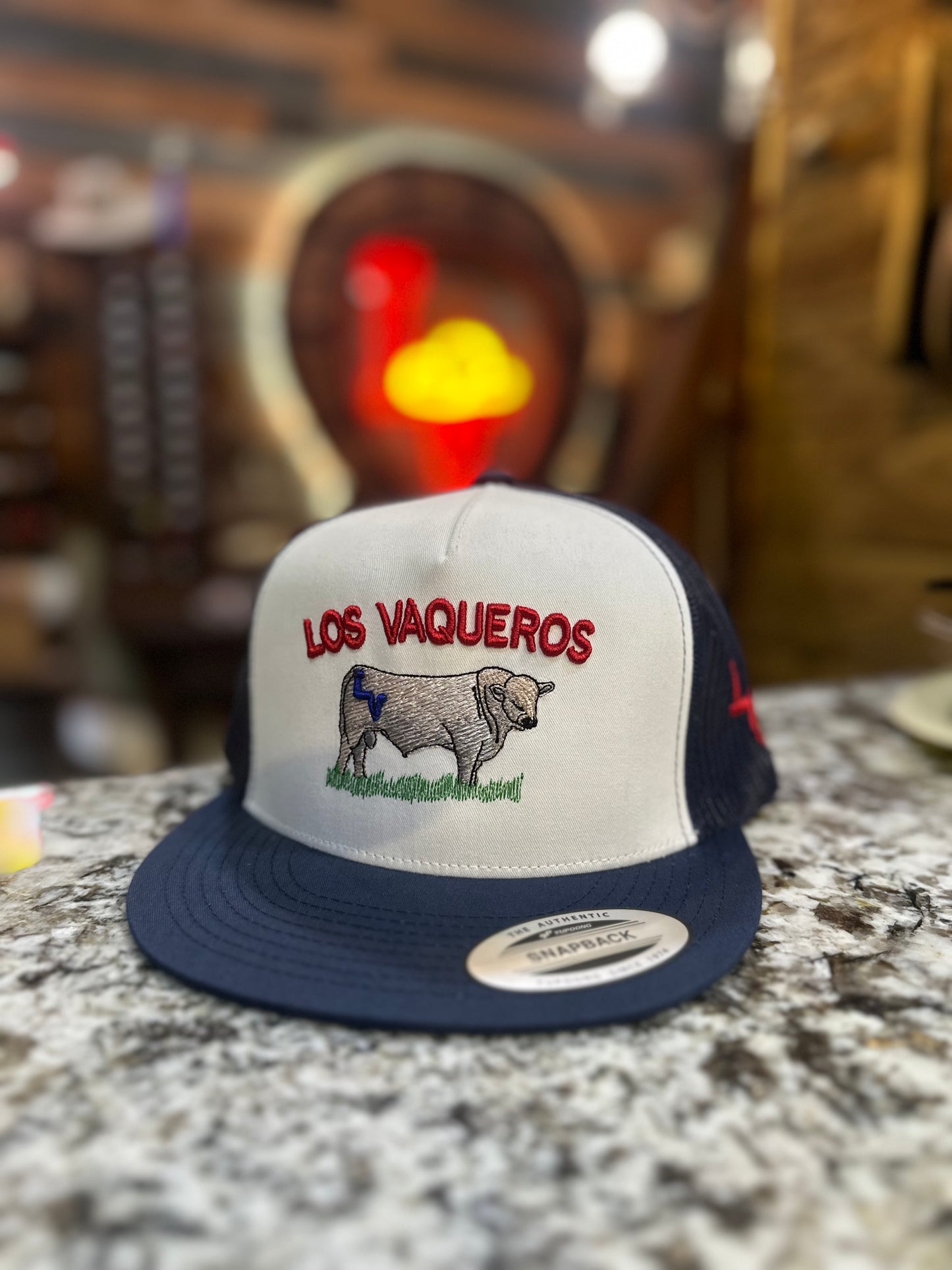 Los Vaqueros Charolais Snapback White/Navy And Red