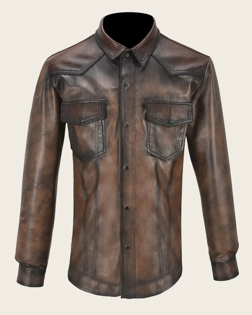 Cuadra Men's Brown Camisole Stitching Jacket JC256