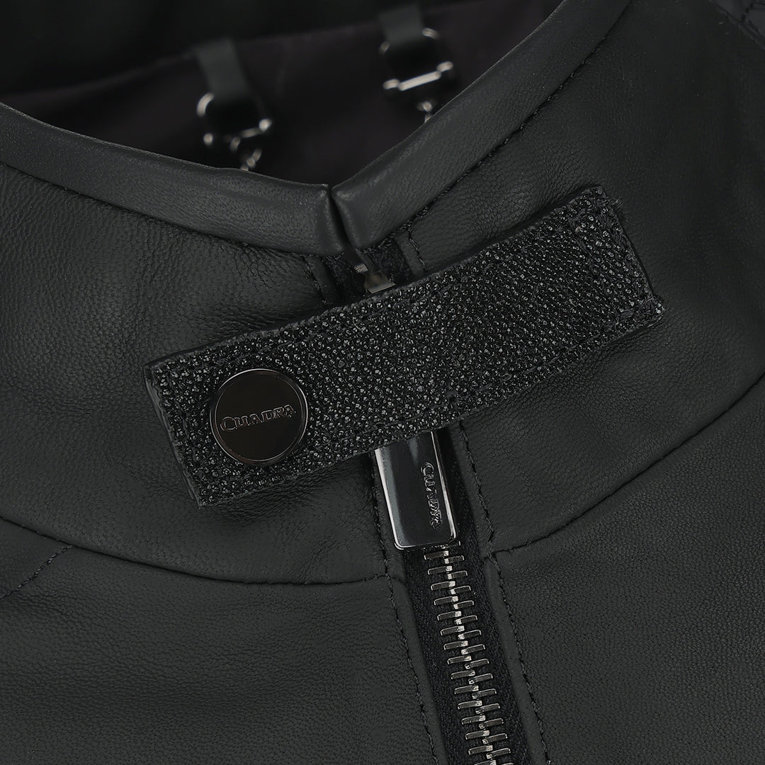 Cuadra Men's Black Stingray Zipper Vest JC355