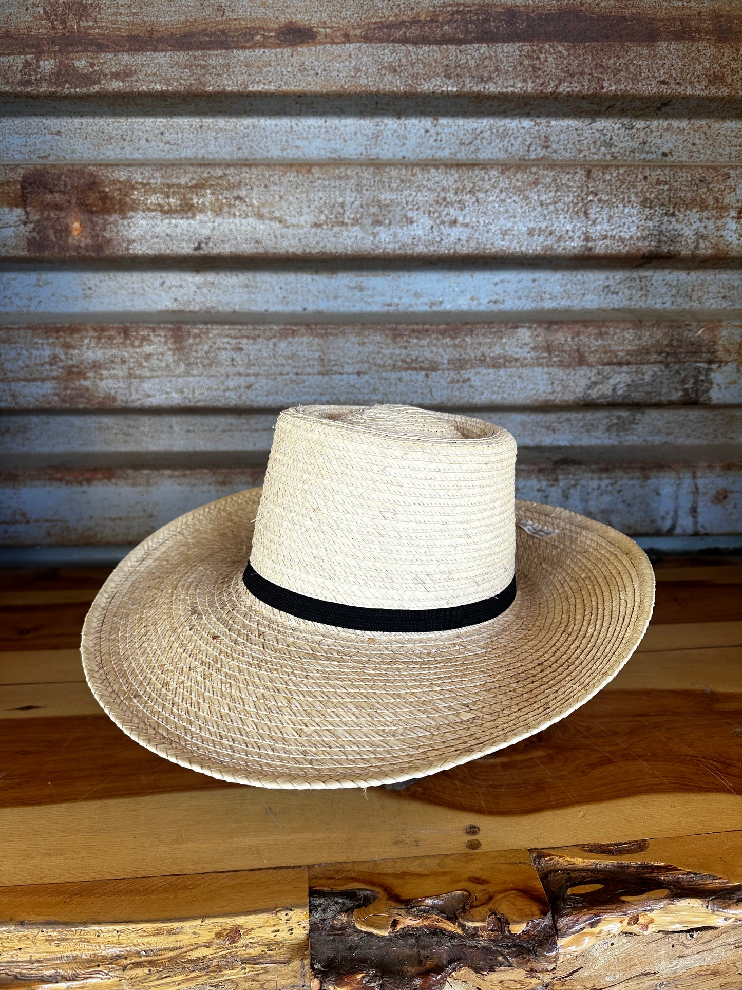 SunBody Hats Kid's Guatemala Open Crown Palm Leaf Hat Regular Crown Tan