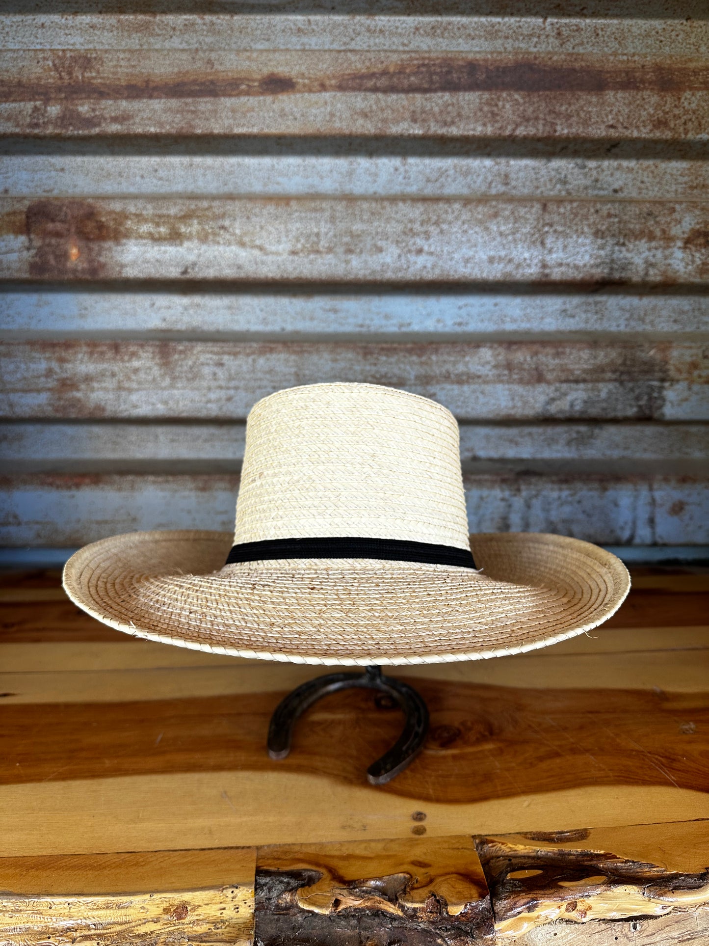 SunBody Hats Kid's Guatemala Open Crown Palm Leaf Hat Regular Crown Tan